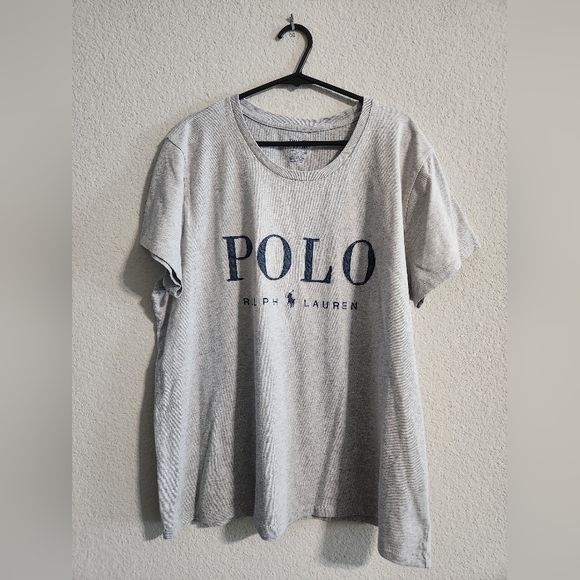 Polo Ralph Lauren Women’s Heather grey short-sleeve logo tee size XL - Picture 1 of 5
